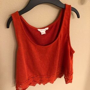 Orange cropped tank